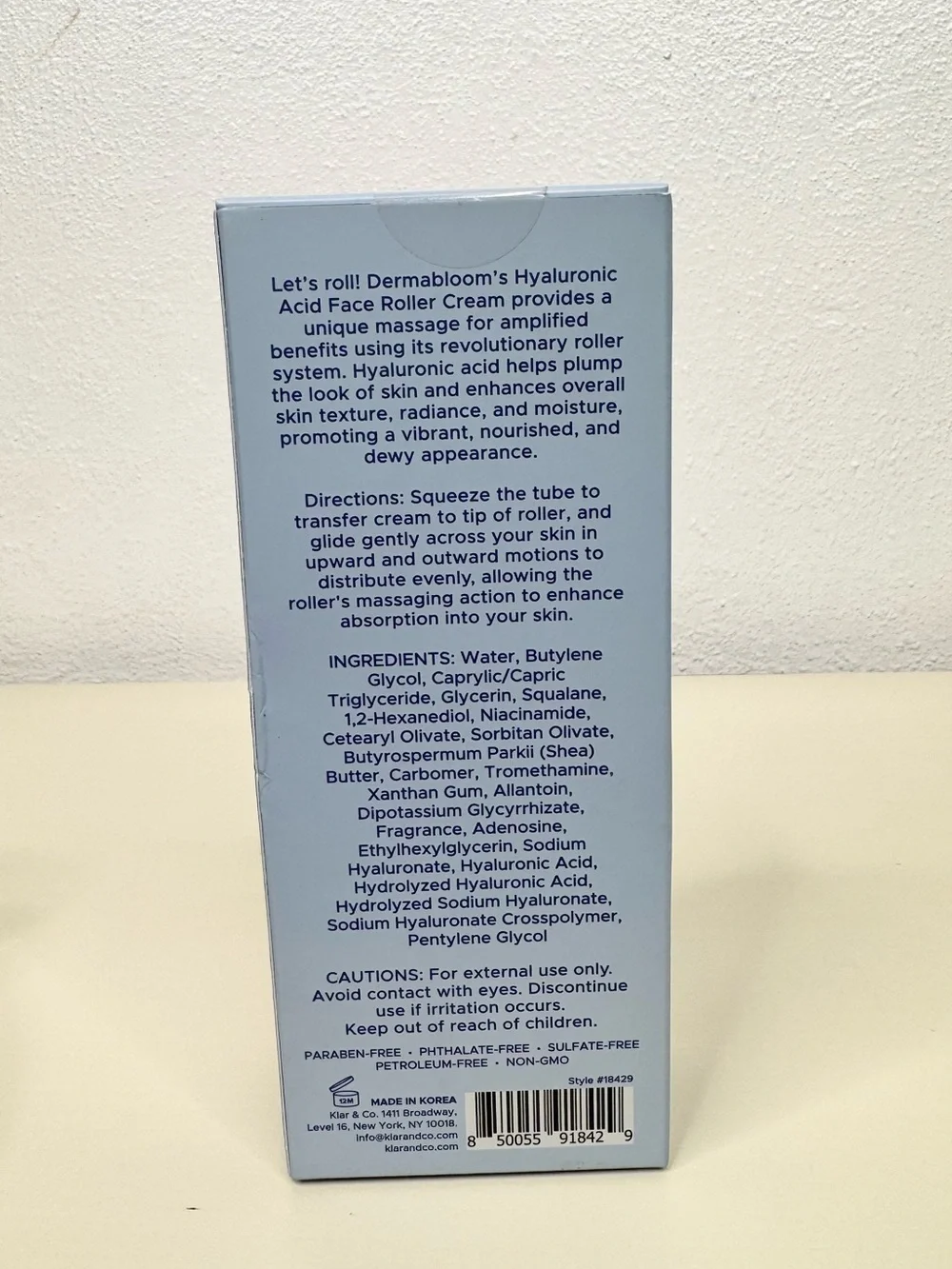 Dermabloom Firming Hyaluronic Face Roller Cream Face & Neck 1.01 fl oz Sealed